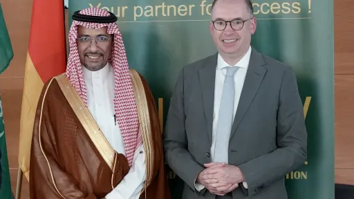 The Minister of Industry and Mineral Resources discusses enhancing investment opportunities in the industrial and mining sectors with several German company officials