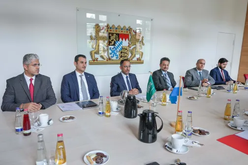 Minister of Industry and Mineral Resources, Mr. Bandar bin Ibrahim Al-Khorayef, discussed with the Deputy Minister of Economic Affairs and Regional Development of Bavaria, Germany, the strengthening of the partnership in industry and mining sectors